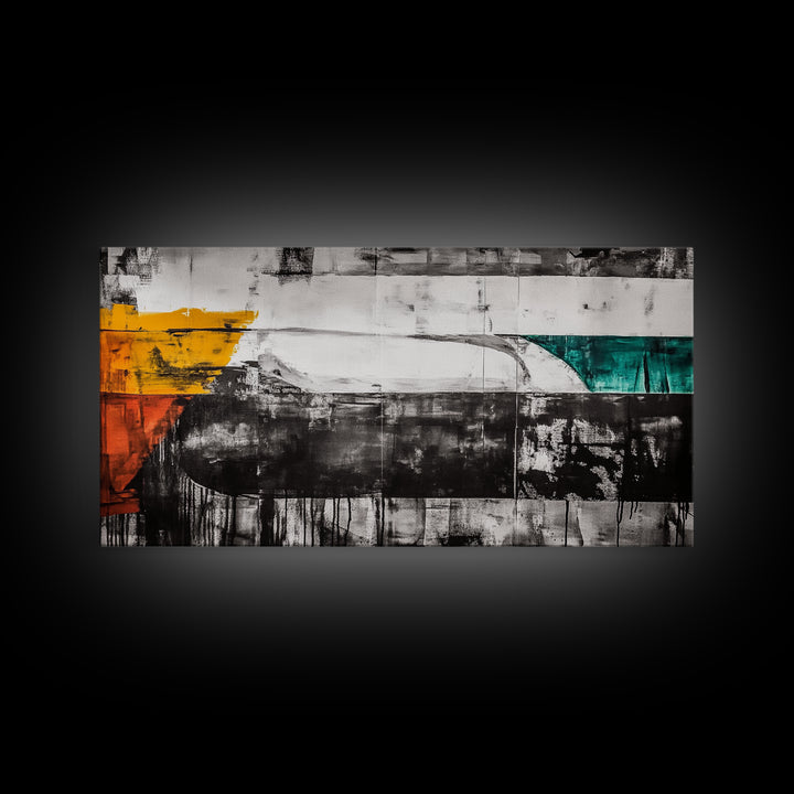 Abstract Art, Modern Minimalist, Black and White, Canvas Print, Bold Geometric, Office Wall Art, Contemporary Home Decor, Unique Design