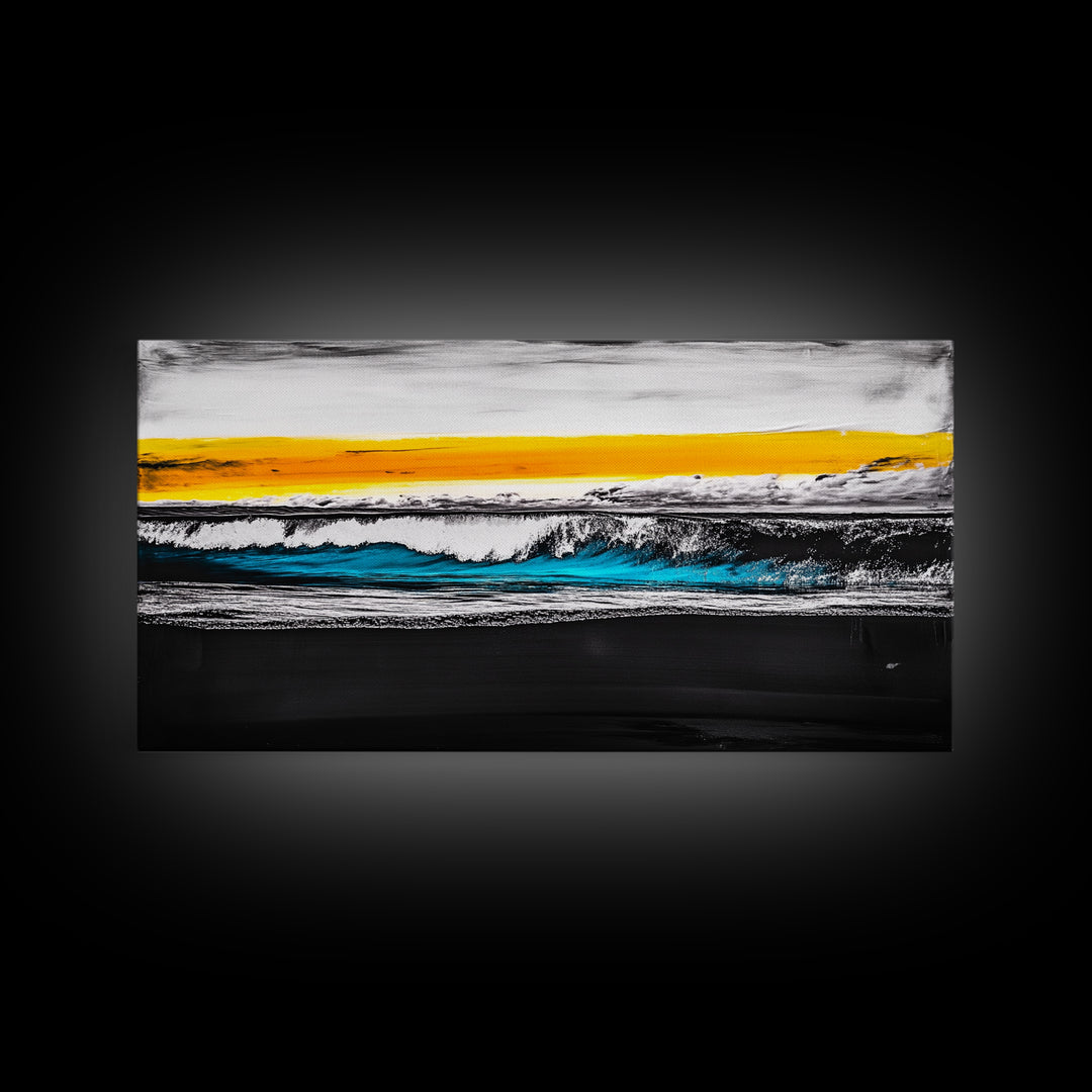 Ocean Waves, Coastal Wall Art, Seascape Painting, Beach House Decor, Nautical Home Art, Abstract Ocean Art, Framed Canvas Print