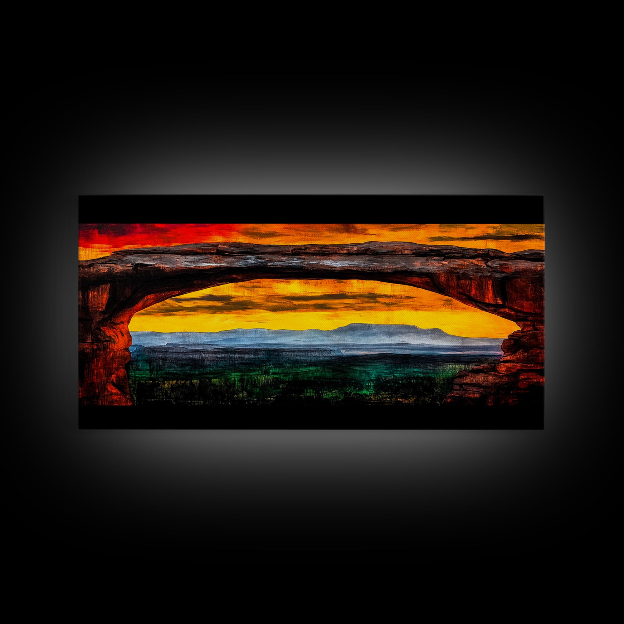 Desert Arch, Southwest Landscape, National Park Painting, Sunset Wall Art, Western Home Decor, Grand Canyon Art, Canvas Print