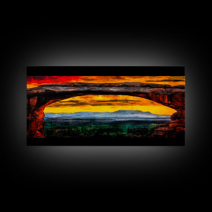 Desert Arch, Southwest Landscape, National Park Painting, Sunset Wall Art, Western Home Decor, Grand Canyon Art, Canvas Print