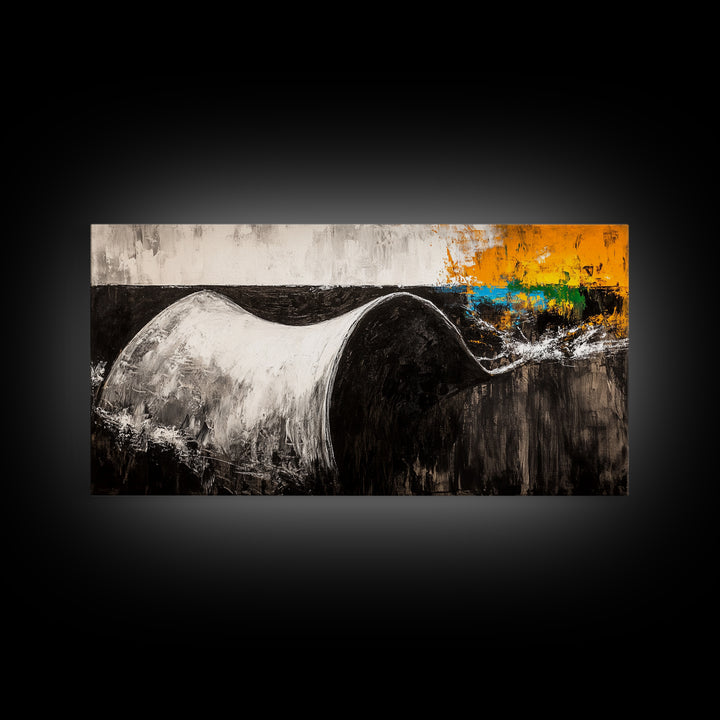 Abstract Curve, Modern Canvas Print, Minimalist Wall Art, Contemporary Painting, Neutral Home Decor, Office Wall Art, Large Canvas