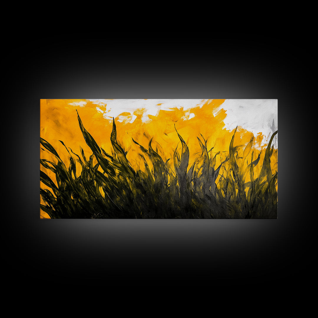 Abstract Grass, Autumn Tones, Nature Art, Canvas Print, Fall Decor, Farmhouse Art, Earthy Tones, Bedroom Wall Art, Rustic Home Decor