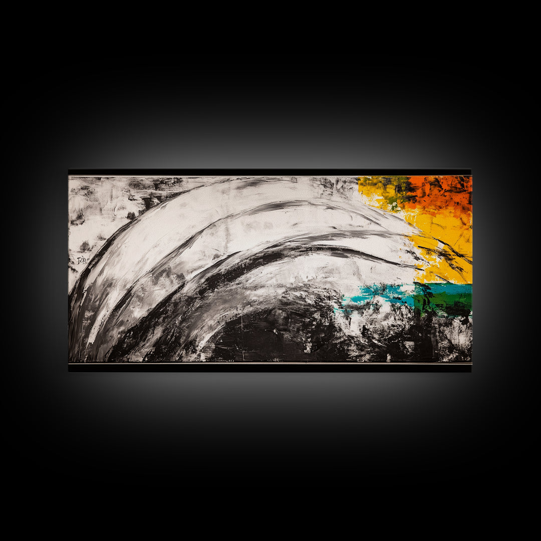 Abstract Waves, Modern Wall Art, Contemporary Painting, Minimalist Art, Framed Canvas Print, Living Room Decor, Unique Artwork