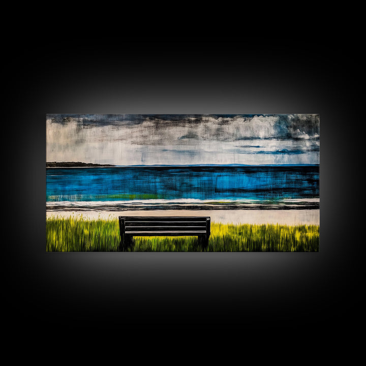 Beach View, Ocean Wall Art, Coastal Home Decor, Blue Canvas Print, Nature Artwork, Living Room Art, Nautical Art, Summer Wall Decor