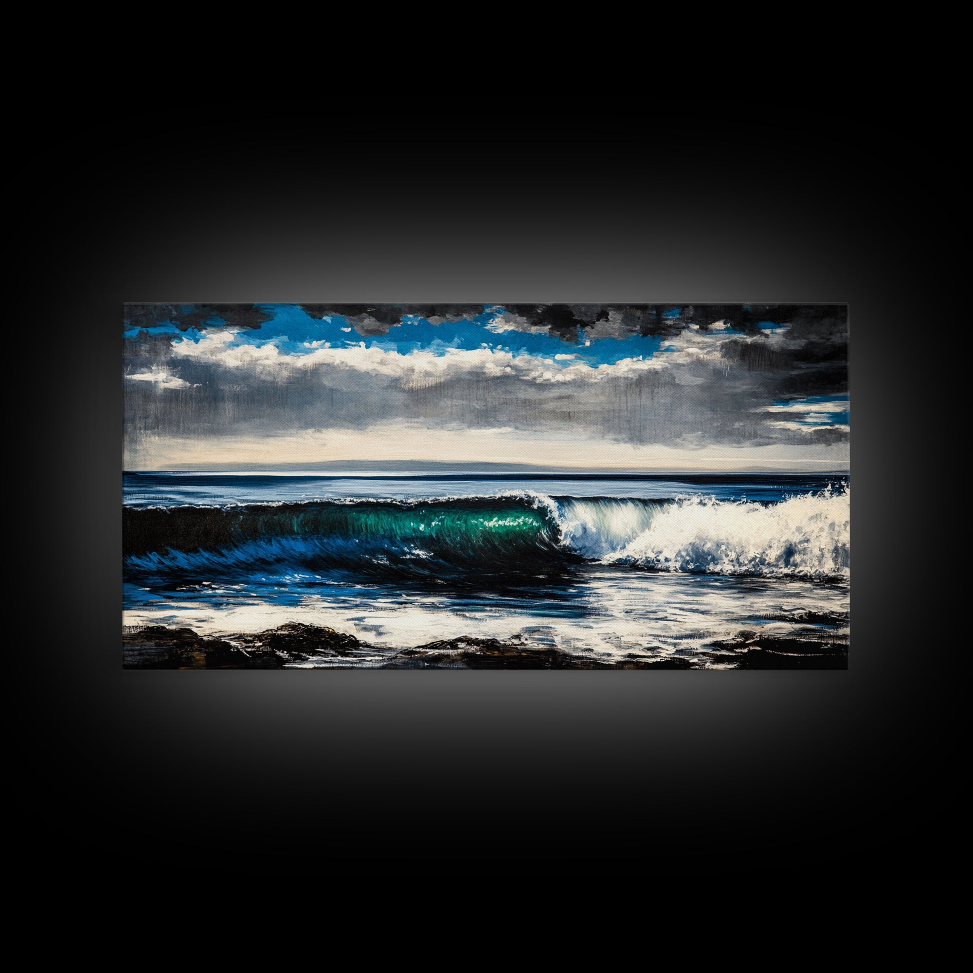 Ocean Wave, Blue Water, Seascape Painting, Canvas Print, Surf Wall Art, Beach House Decor, Coastal Living, Nautical Art, Large Wall Decor
