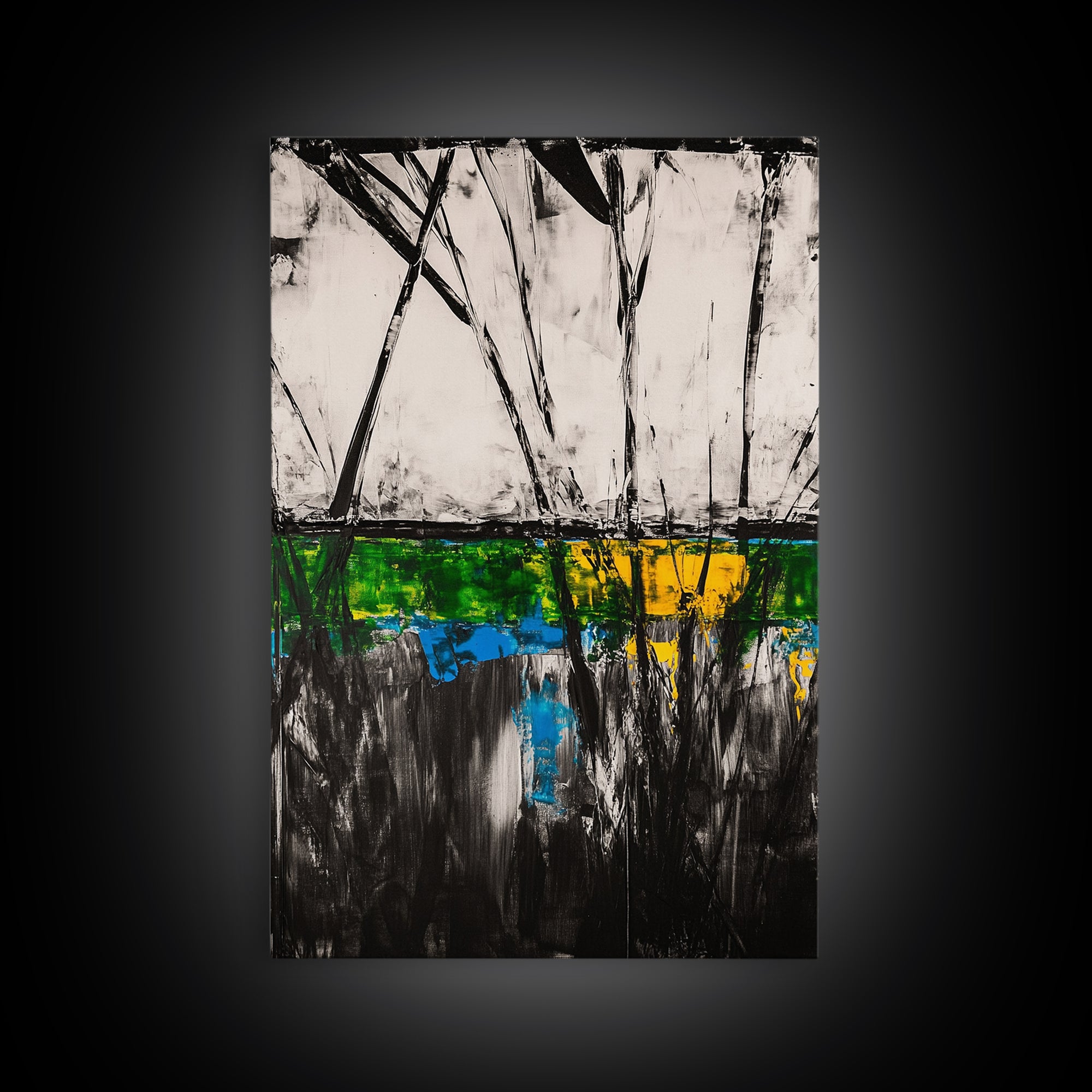 Abstract, Black and White, Modern Wall Art, Framed Canvas Print, Minimalist Art, Contemporary Decor, Unique Office Art, Home Accent