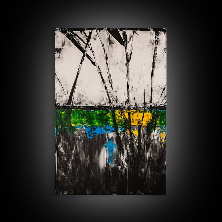 Abstract, Black and White, Modern Wall Art, Framed Canvas Print, Minimalist Art, Contemporary Decor, Unique Office Art, Home Accent