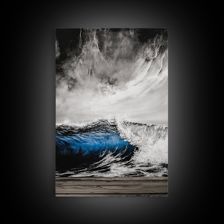 Ocean Wave, Stormy Sea, Dramatic Water, Coastal Art, Canvas Print, Nautical Wall Decor, Living Room Statement Piece, Moody Seascape