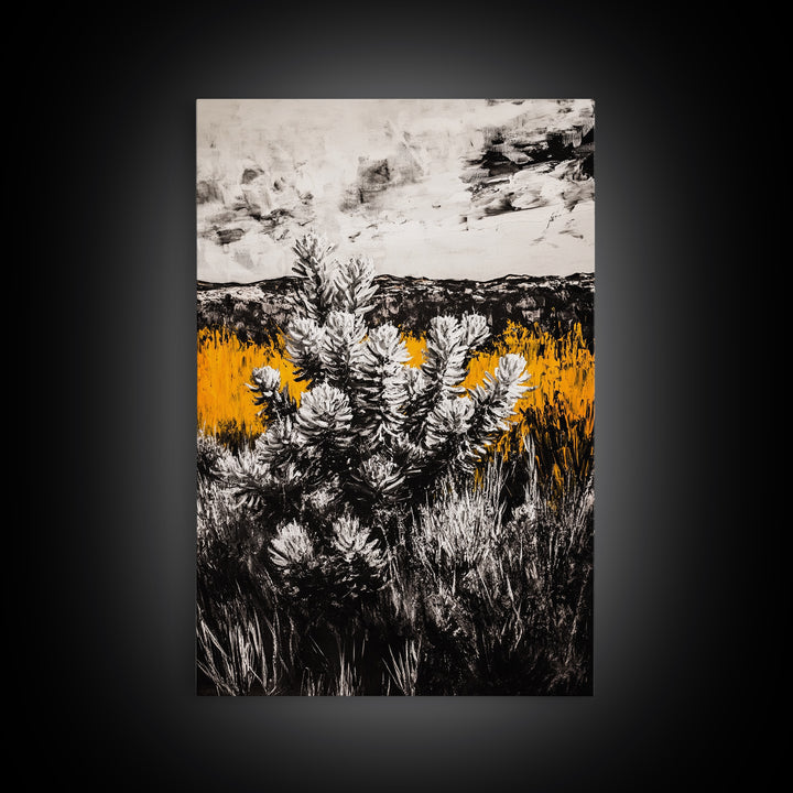 Nature Artwork, Desert Landscape, Western Home Decor, Canvas Print, Rustic Wall Art, Black and White Art, Fall Inspired Artwork