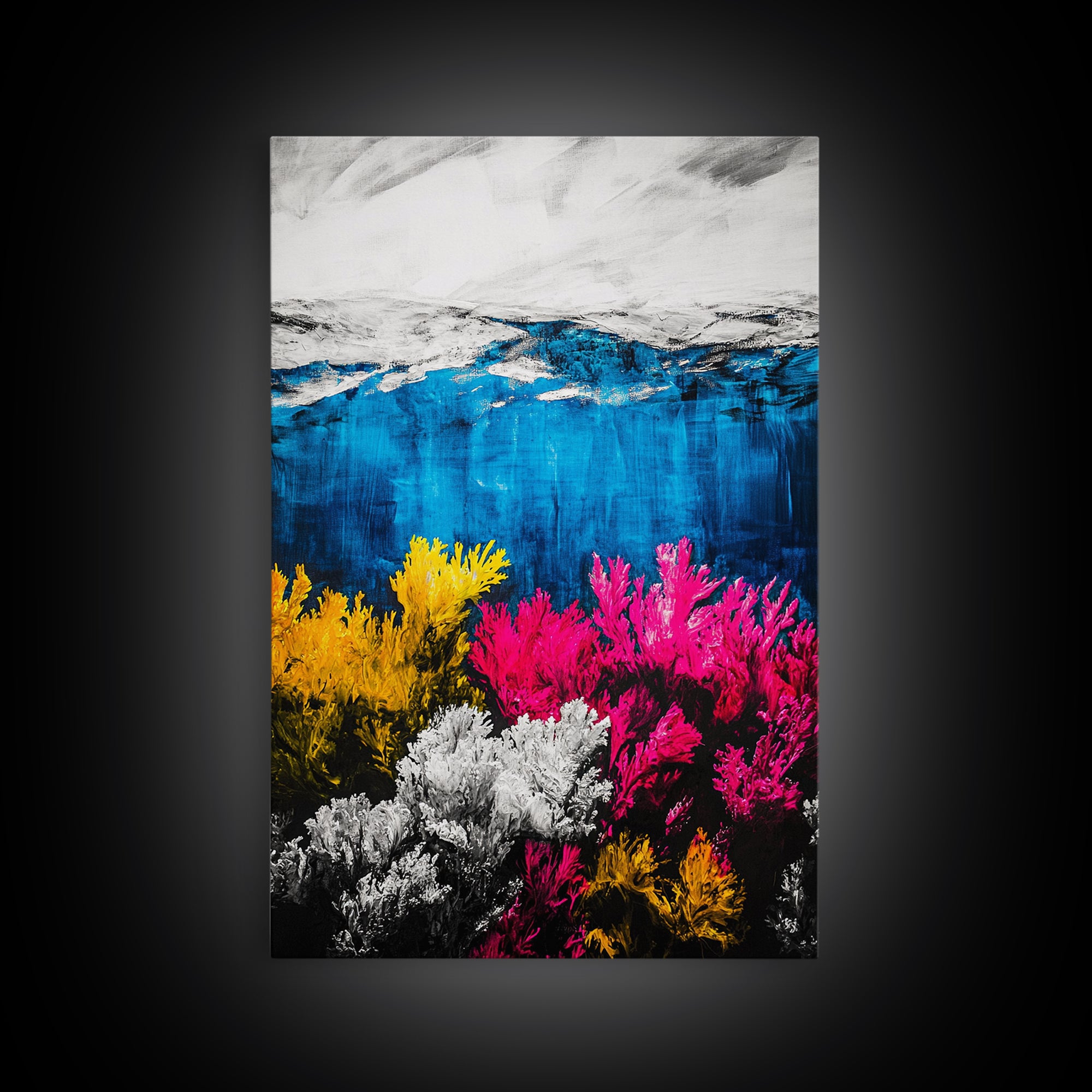 Coral Reef Print, Underwater Ocean Art, Coastal Wall Decor, Vibrant Marine Art, Nautical Wall Art, Beach House Decor, Framed Canvas Print