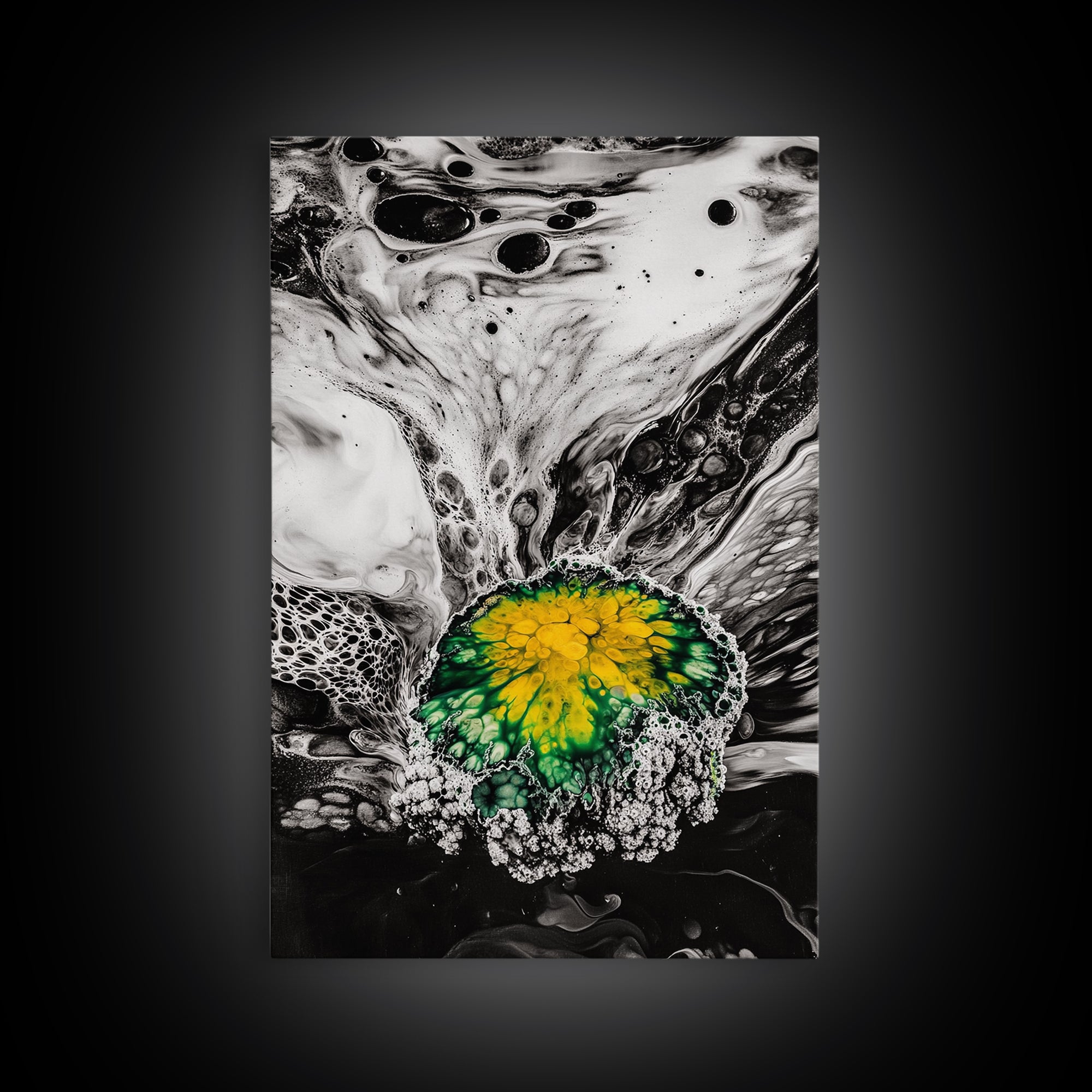 Abstract Fluid Art, Black and White Print, Modern Home Decor, Unique Swirl Art, Office Wall Art, Monochrome Aesthetic, Framed Canvas Print