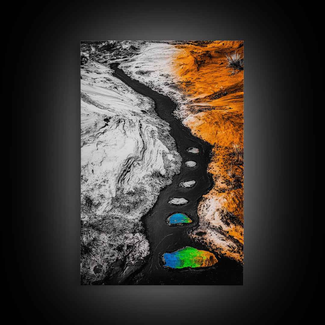 Desert Path Print, Abstract Art, Earthy Wall Decor, Bohemian Landscape, Modern Southwest Art, Fall Aesthetic Print, Framed Canvas Print