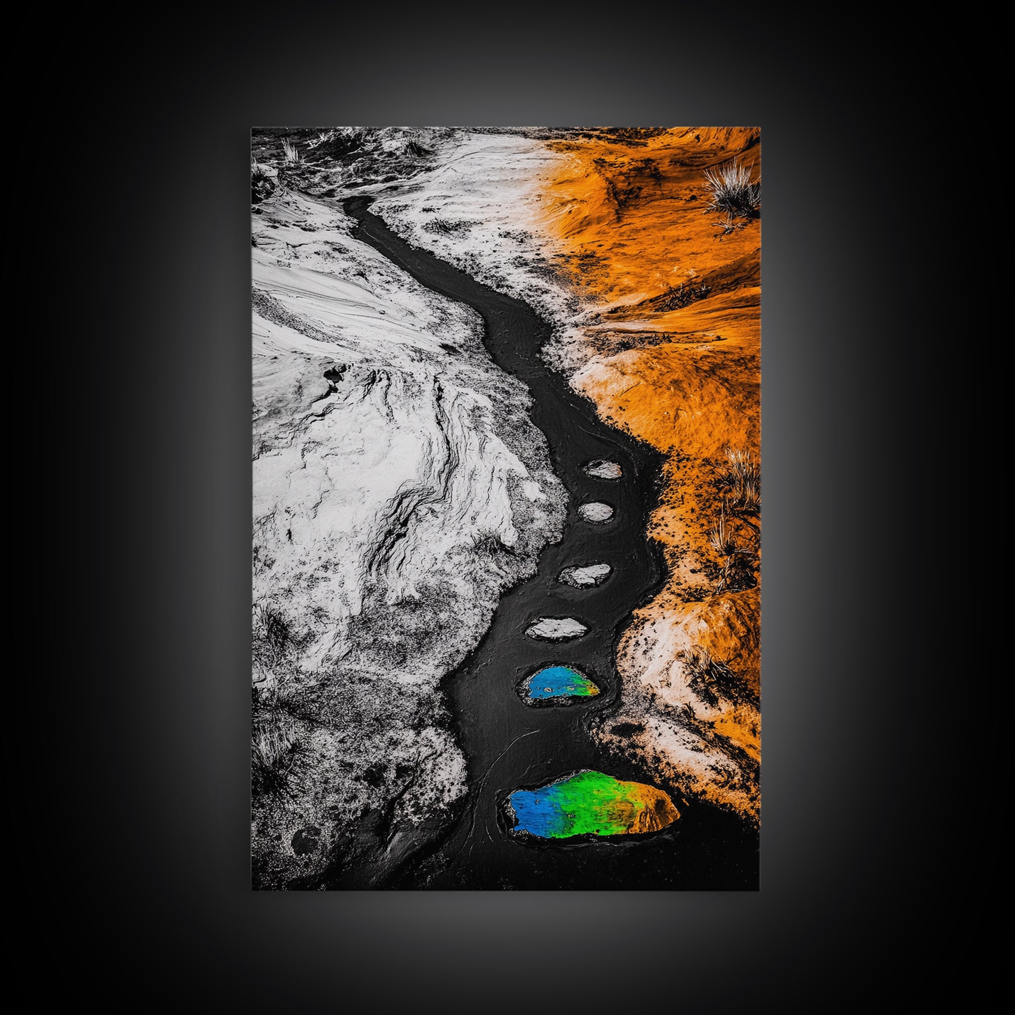 Desert Path Print, Abstract Art, Earthy Wall Decor, Bohemian Landscape, Modern Southwest Art, Fall Aesthetic Print, Framed Canvas Print