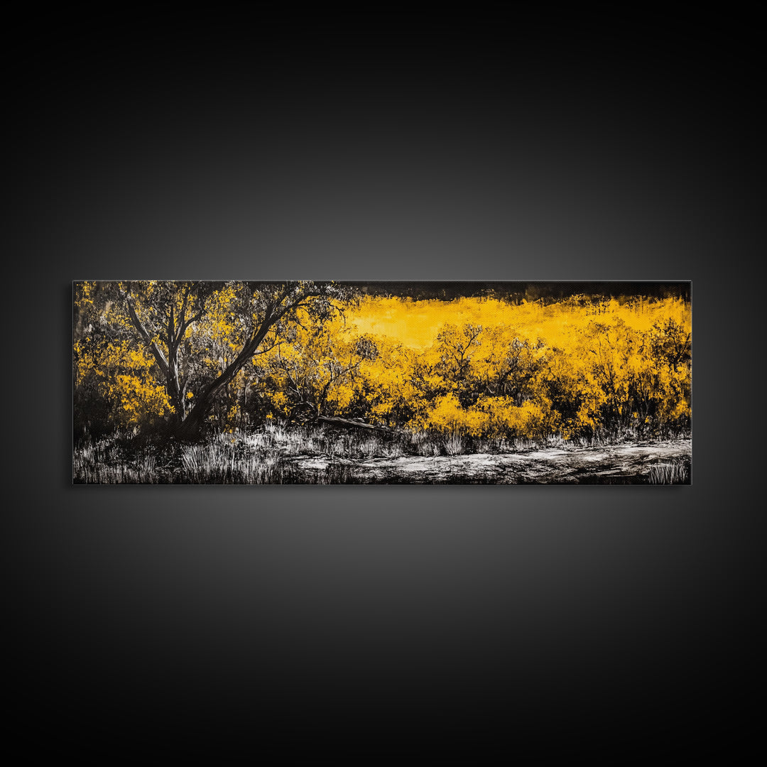 Autumn Forest, Golden Trees, Fall Landscape, Canvas Print, Rustic Wall Art, Nature Lover Decor, Warm Tones, Large Wall Art, Cozy Aesthetic