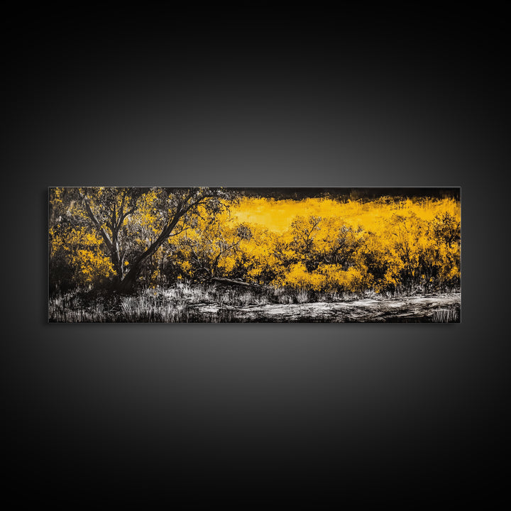 Autumn Forest, Golden Trees, Fall Landscape, Canvas Print, Rustic Wall Art, Nature Lover Decor, Warm Tones, Large Wall Art, Cozy Aesthetic