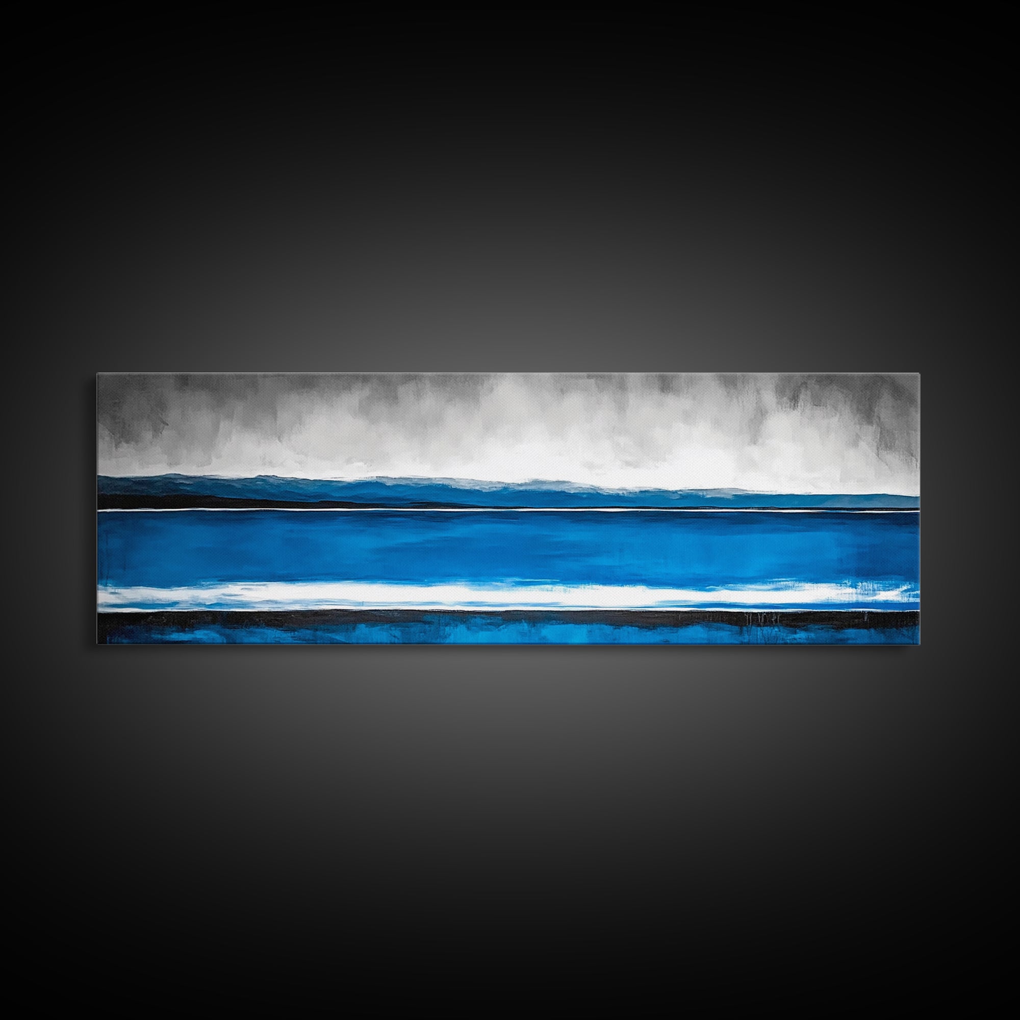 Ocean Wave, Beach Canvas Print, Coastal Art, Blue Water Painting, Modern Seascape, Nautical Wall Art, Living Room Decor, Minimalist Art