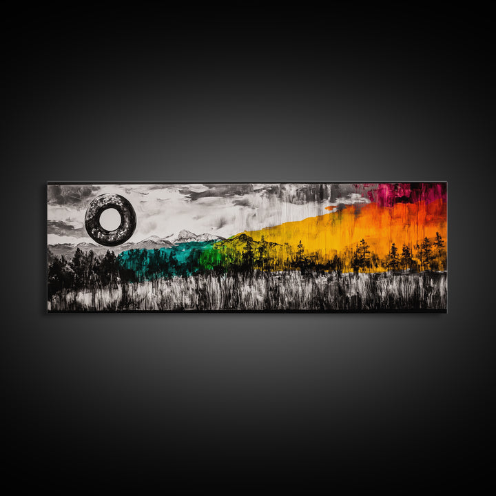 Cosmic Landscape, Surreal Art, Dreamy Forest, Framed Canvas Print, Mystical Wall Art, Fantasy Home Decor, Living Room Statement Art