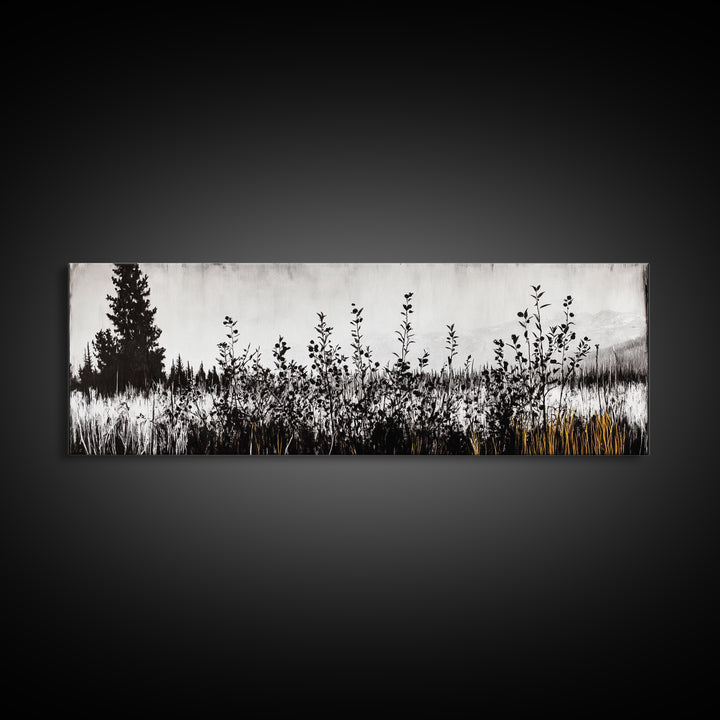 Wildflower Field, Rustic Landscape Art, Nature Print, Framed Canvas Print, Boho Wall Art, Living Room Decor, Autumn Art