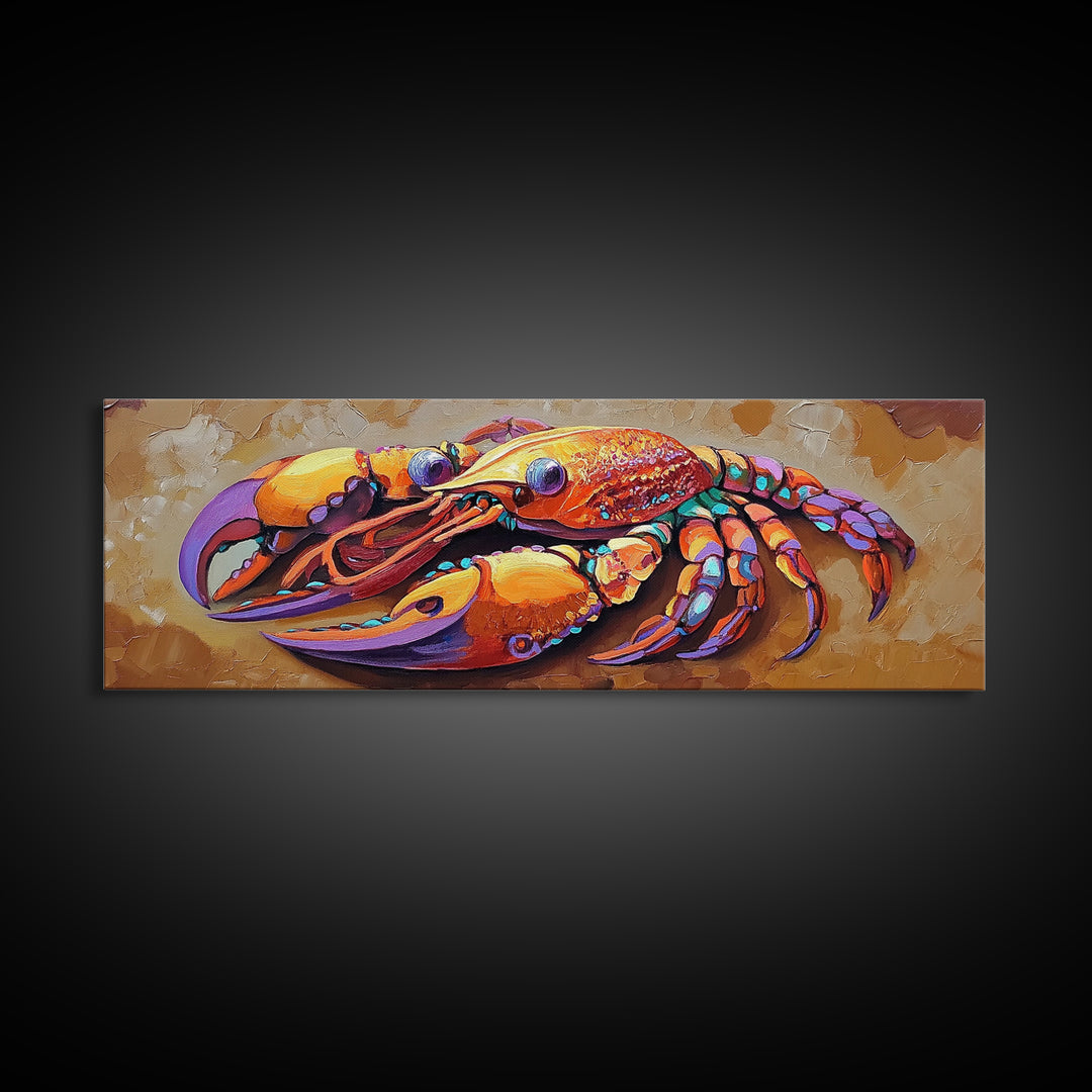 Crustacean Duo, Bright Lobsters, Sea Creatures, Coastal Kitchen, Canvas Print, Nautical Wall Decor, Boho Art, Vibrant Beach House Accent