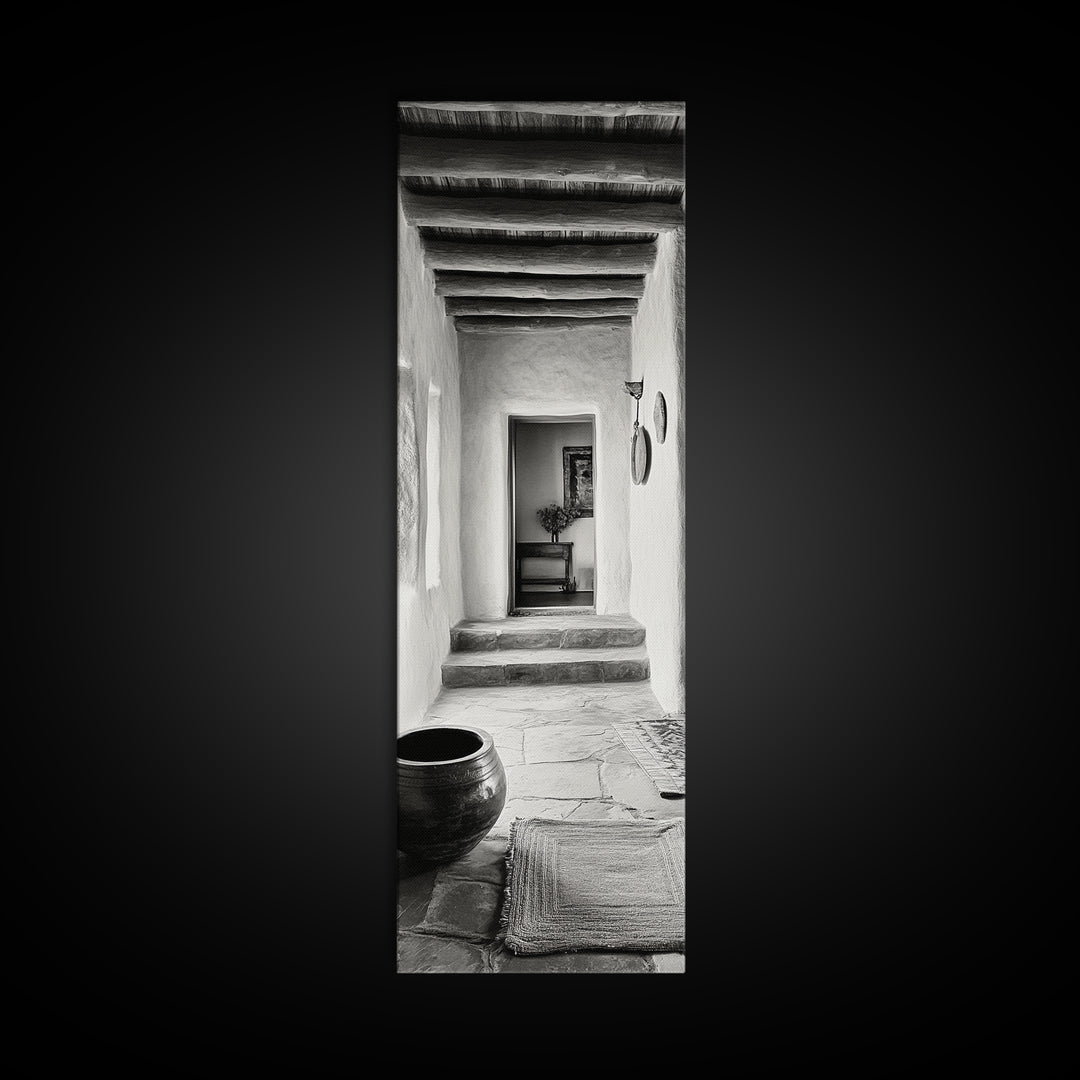 Southwestern Hallway, Adobe Texture, Earthy Decor, Desert Style, Rustic Design, Framed Canvas Print, Entryway Wall Art, Boho Home Vibes