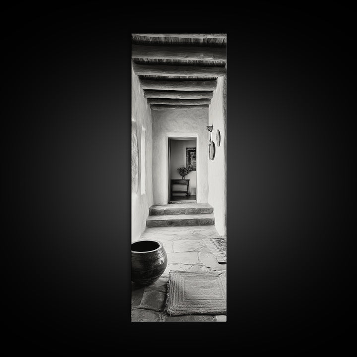 Southwestern Hallway, Adobe Texture, Earthy Decor, Desert Style, Rustic Design, Framed Canvas Print, Entryway Wall Art, Boho Home Vibes