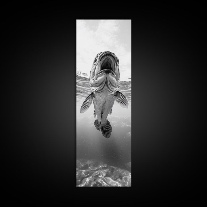 Underwater Fish, Marine Life, Ocean Perspective, Bold Wildlife, Aquatic Beauty, Framed Canvas Print, Kids Room Wall Art, Nautical Style Decor
