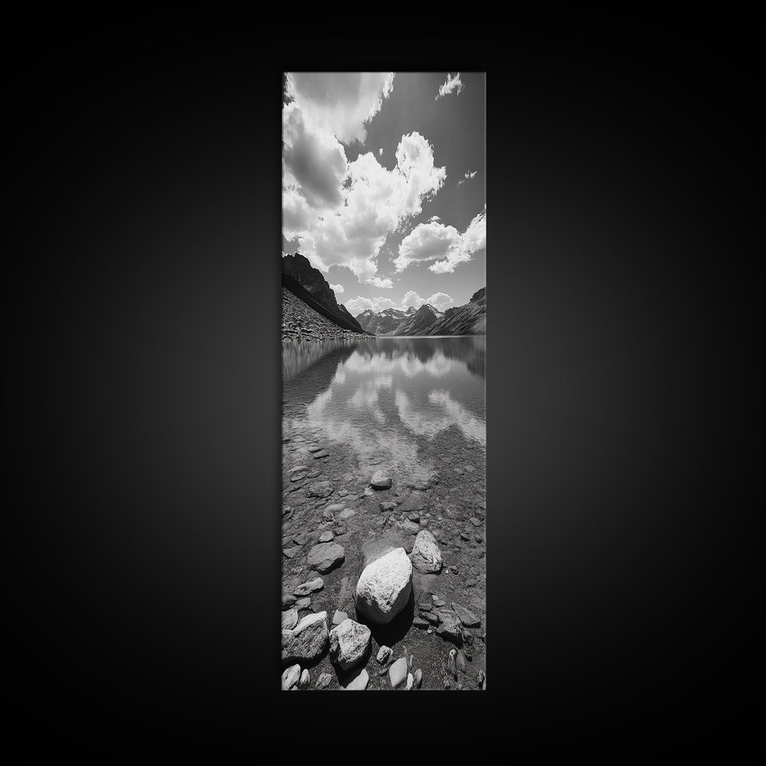 Alpine Lake, Reflections, Clear Water, Tranquil Scenery, Canvas Print, Nature Photography, Framed Canvas Print, Living Room Wall Art
