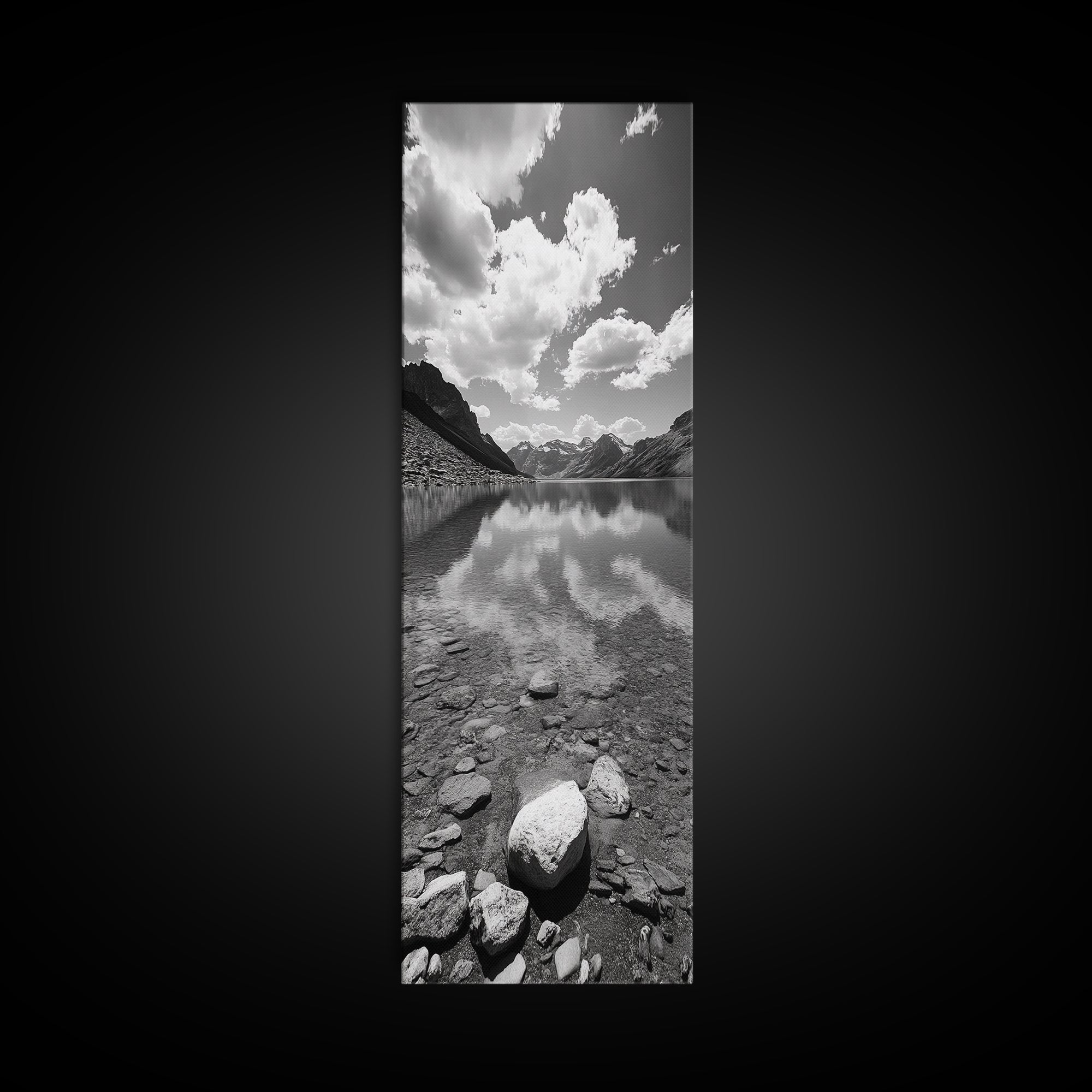 Alpine Lake, Reflections, Clear Water, Tranquil Scenery, Canvas Print, Nature Photography, Framed Canvas Print, Living Room Wall Art