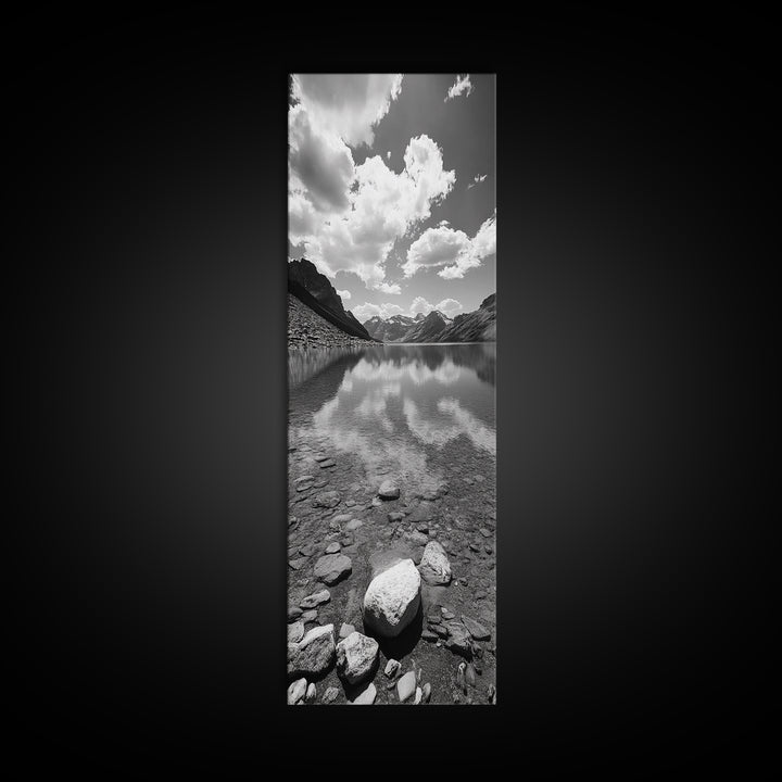 Alpine Lake, Reflections, Clear Water, Tranquil Scenery, Canvas Print, Nature Photography, Framed Canvas Print, Living Room Wall Art