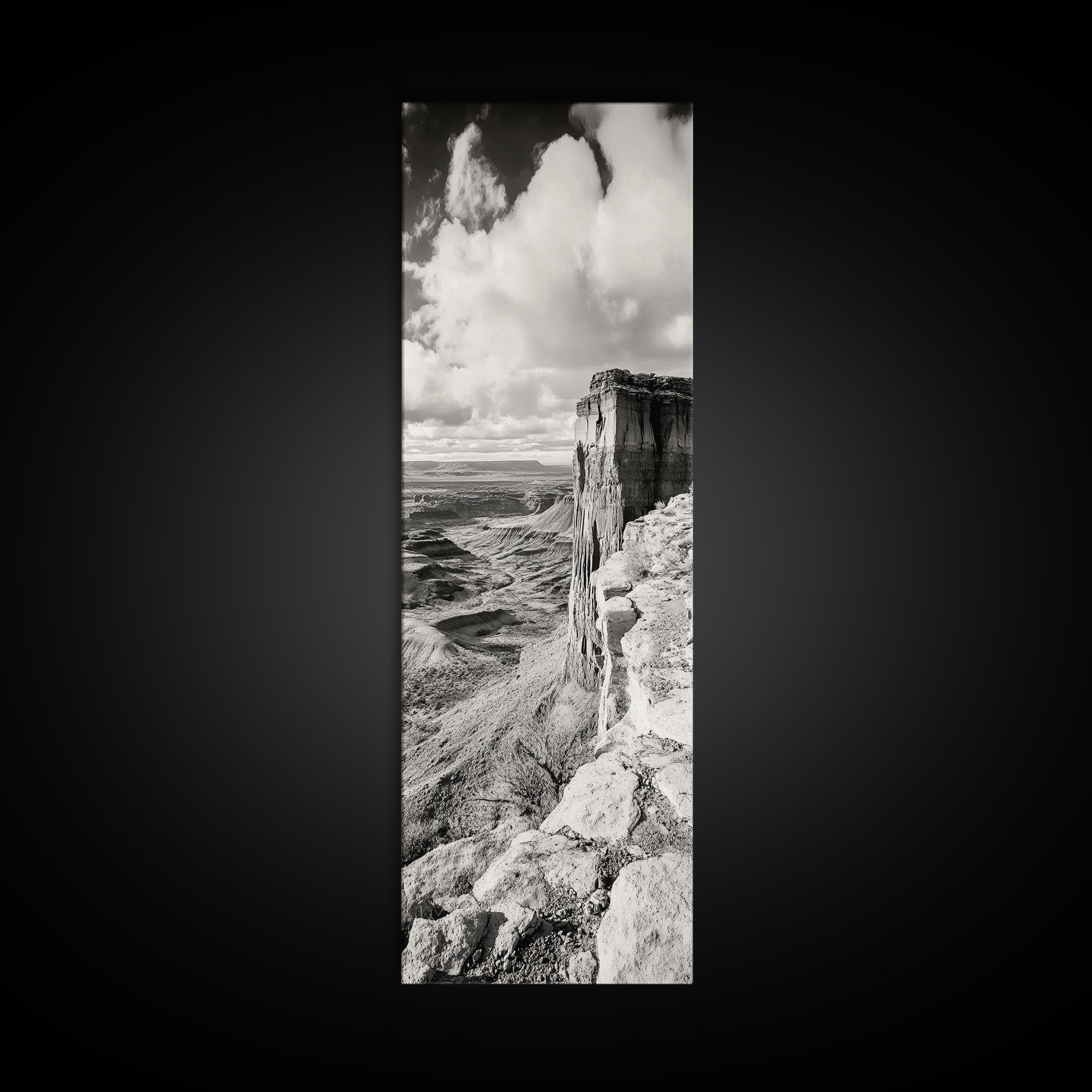 Canyon Cliffs, Desert Rock, Expansive Plateau View, Canvas Print, Living Room Wall Art, Western Decor, Rustic Landscape, Nature Photography