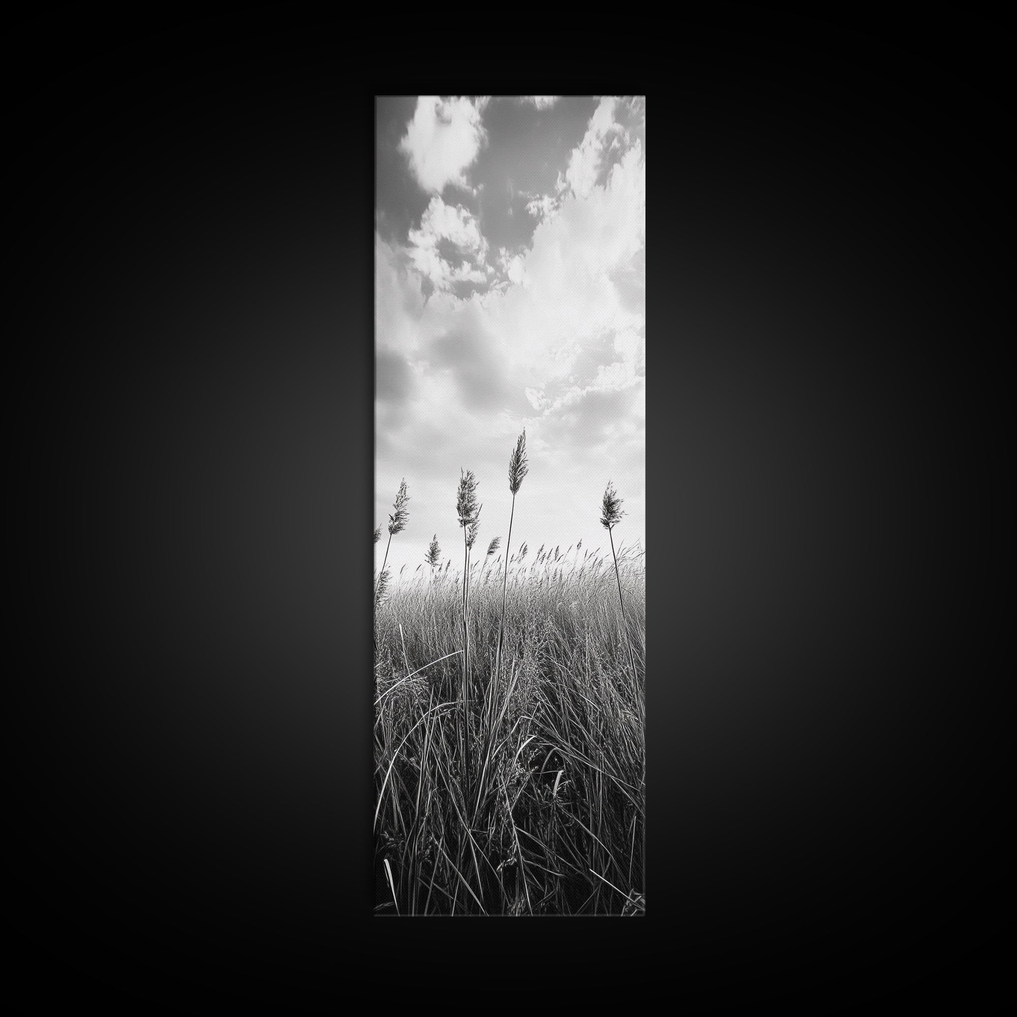 Wild Grass Field, Windswept Plains Scene, Minimalist Nature, Framed Canvas Print, Boho Bedroom Art, Modern Office Wall Art, Rustic Charm