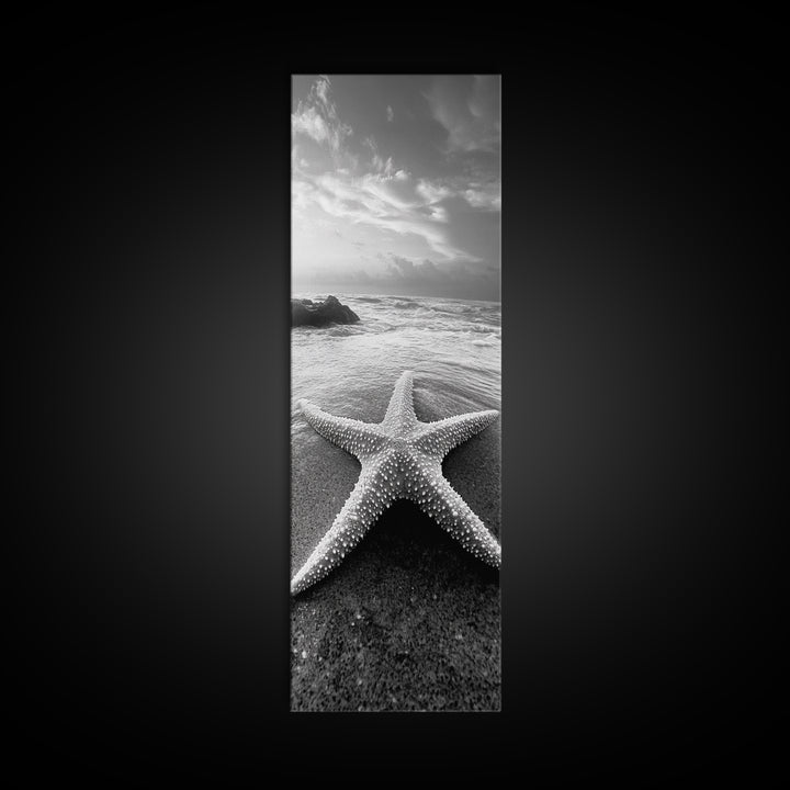 Ocean Star, Sea Life, Coastal Serenity, Marine Beauty Framed Canvas Print, Beach House Wall Art, Coastal Nautical Bathroom Decor