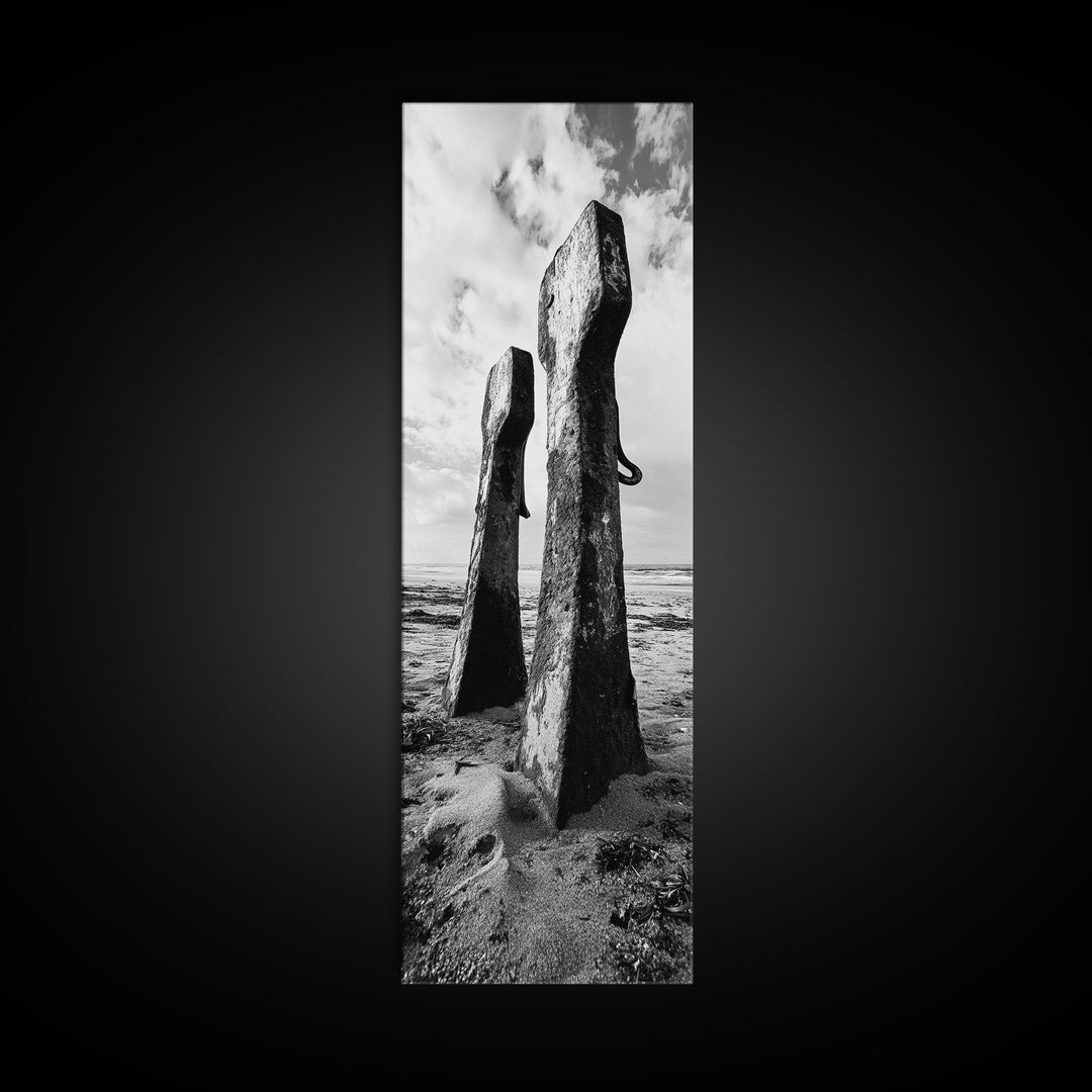 Coastal Decay, Metal Anchors, Beach Remnants, Nautical Texture Canvas Print, Industrial Entryway Wall Art, Rustic Coastal Style