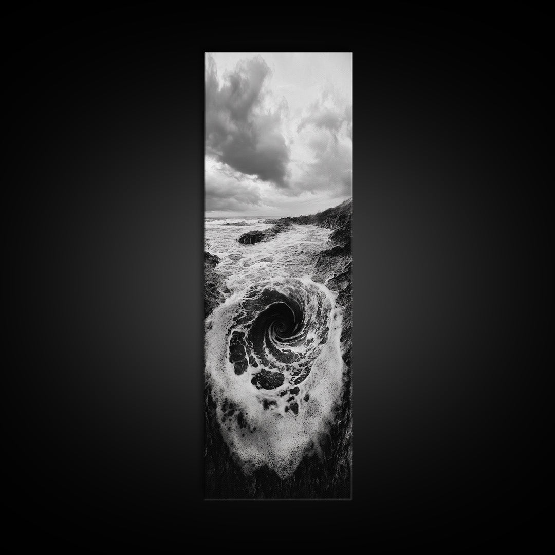 Ocean Vortex, Surreal Wave, Abstract Seascape, Dramatic Sea, Canvas Print, Statement Art, Modern Living Room Wall Art, Bold Decor