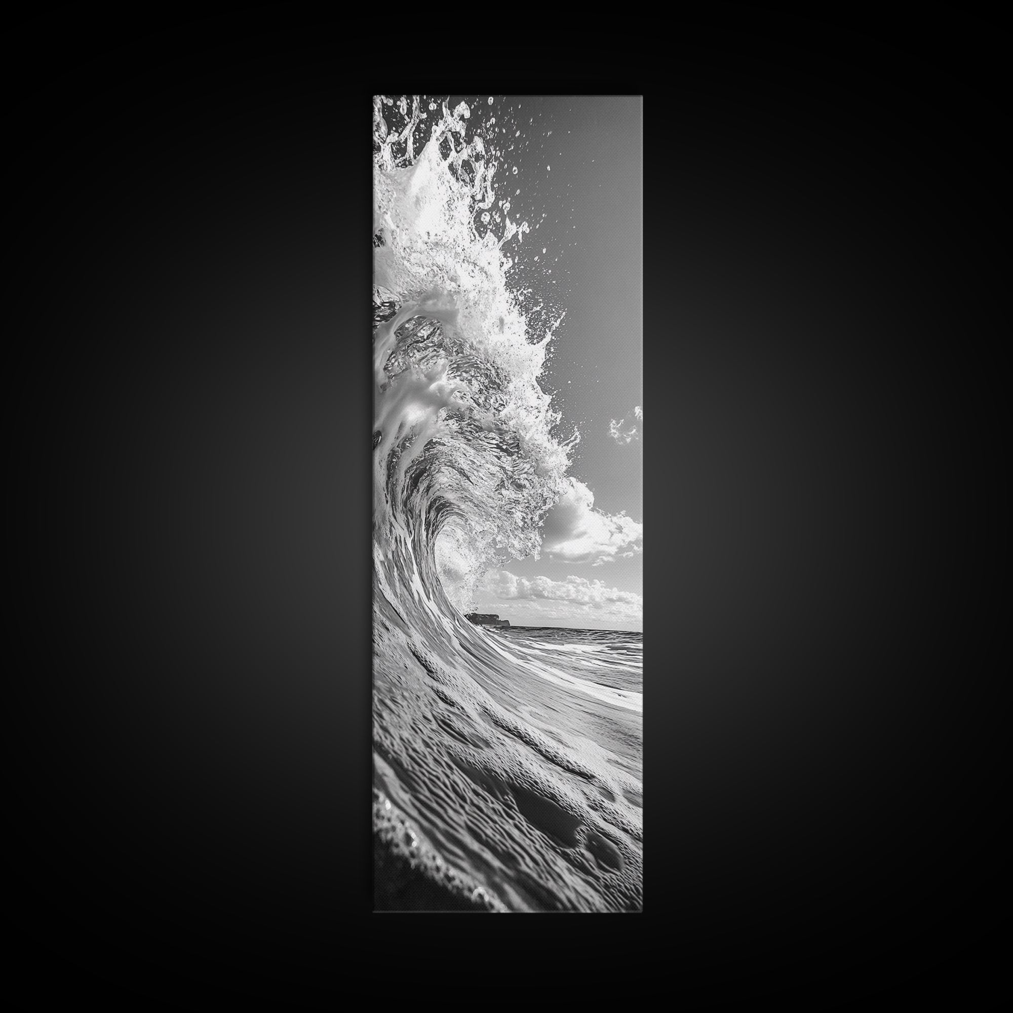 Curling Wave, Ocean Spray, Coastal Energy, Canvas Print, Surf Wall Art, Beach House Decor, Modern Minimalist Ocean Photography