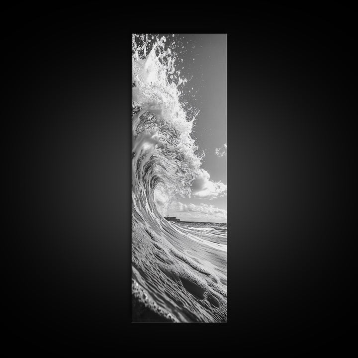Curling Wave, Ocean Spray, Coastal Energy, Canvas Print, Surf Wall Art, Beach House Decor, Modern Minimalist Ocean Photography