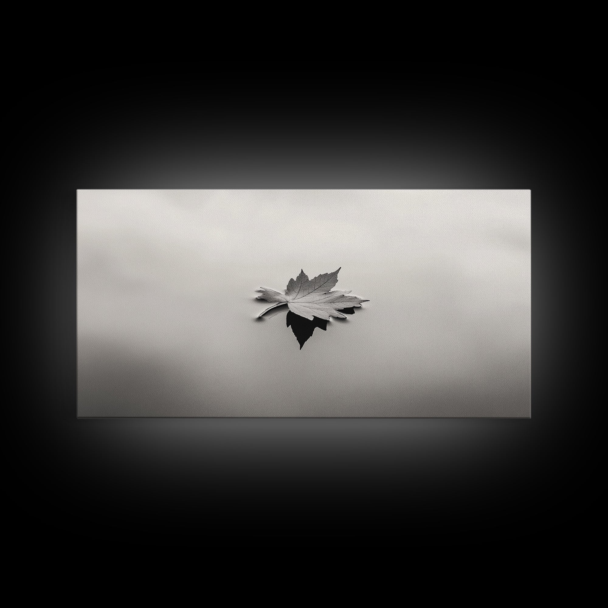 Autumn Leaf, Tranquil Water, Floating Serenity, Soft Tones Nature Art, Canvas Print, Fall Bedroom Wall Art, Minimalist Style