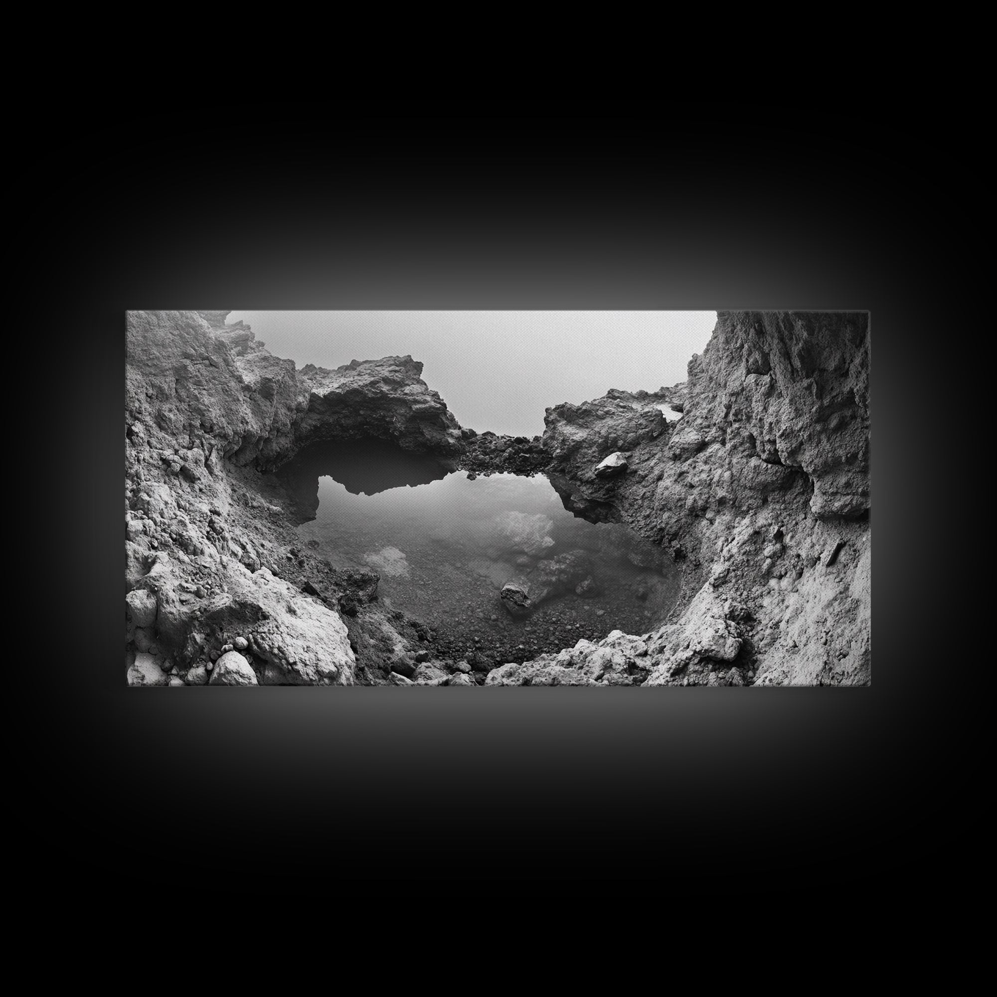 Arch Pool, Stone Lagoon, Natural Wonder, Organic Texture, Minimal Coastal Wall Decor, Canvas Print, Earth Tones Bathroom Art