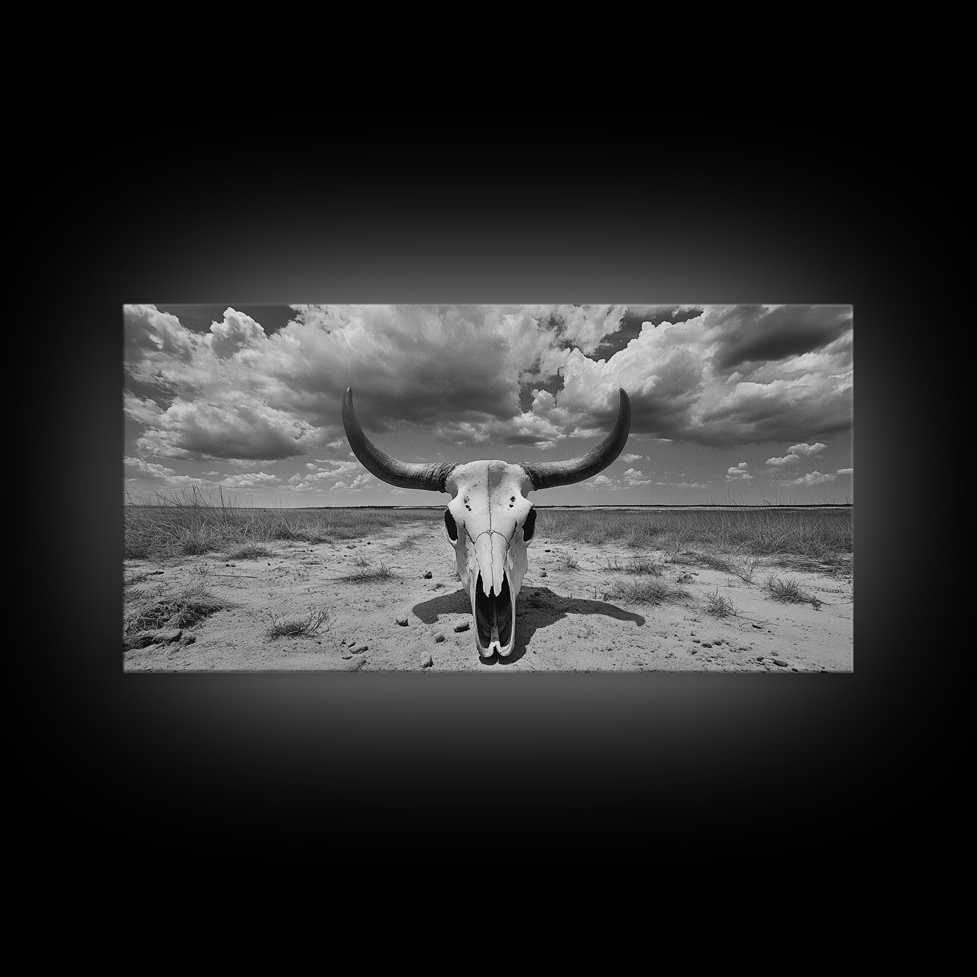 Cow Skull, Desert Bones, Wild West Skull, Country Vibe Decor, Canvas Print, Western Wall Art, Rustic Bedroom or Hallway Accent