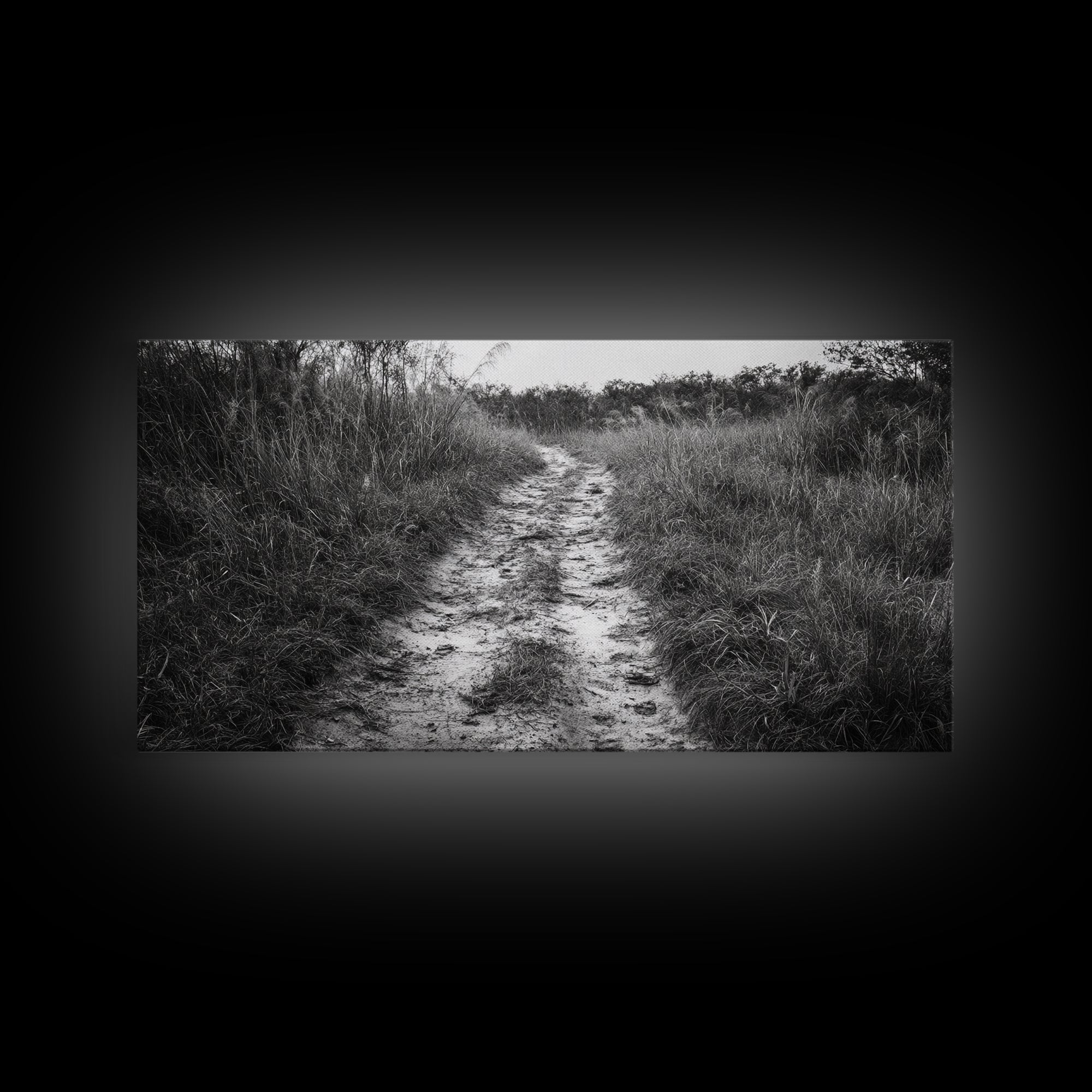 Dirt Path Trail, Minimal Nature Photography, Countryside Landscape, Rustic Fall Vibe Wall Art, Neutral Home Decor, Framed Canvas Print