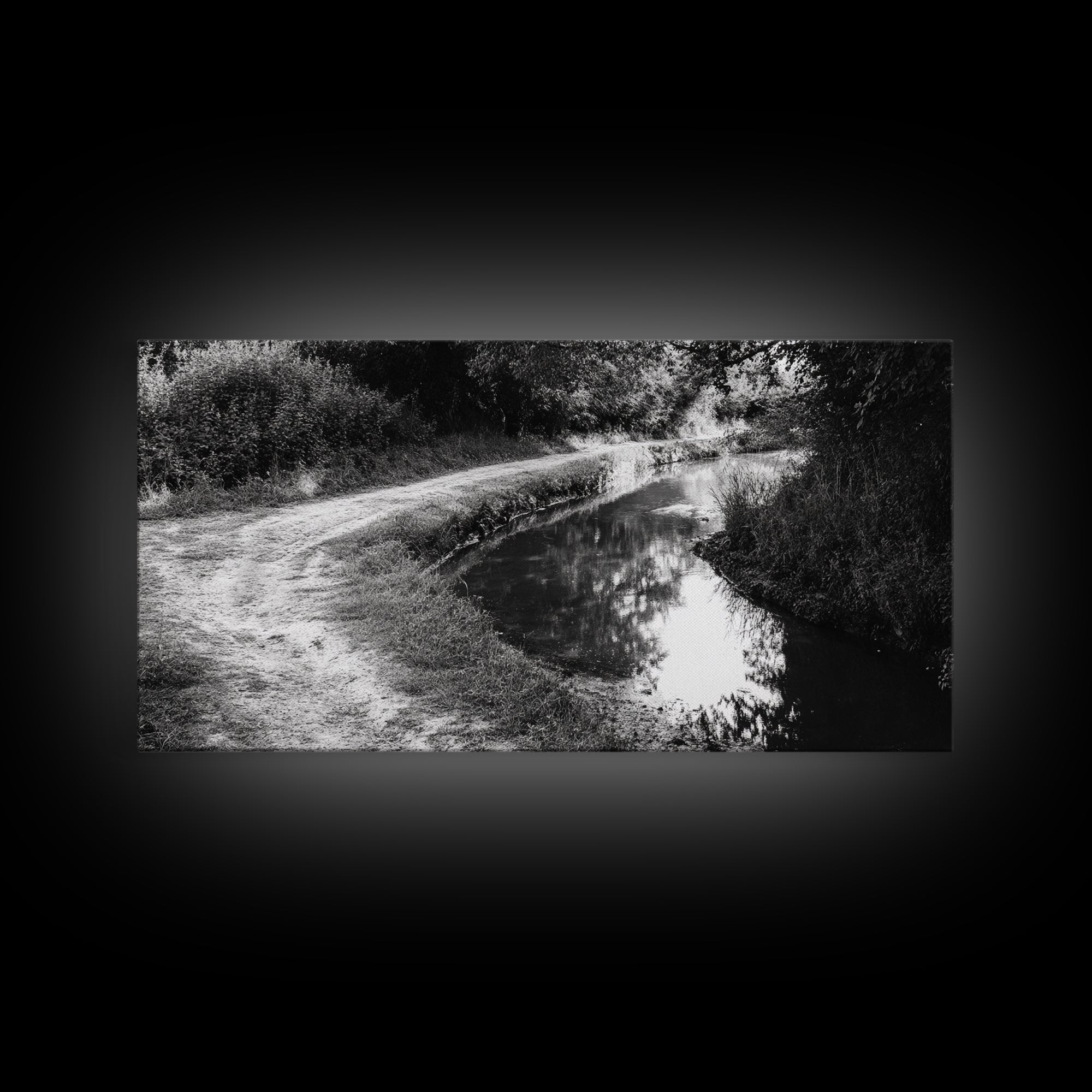 River Bend Trail, Peaceful Water Path, Tranquil Forest Landscape, Nature-Inspired Rustic Decor, Autumn Wall Art, Canvas Print