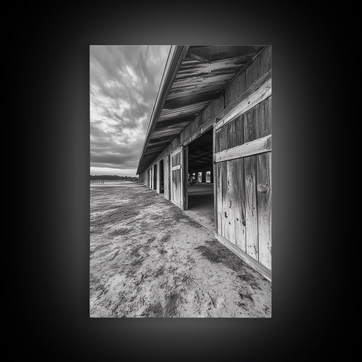 Rustic Barn, Weathered Wood, Country Charm, Canvas Print, Farmhouse Wall Art, Autumn Decor, Entryway Rustic Home Accent, Living Room Art