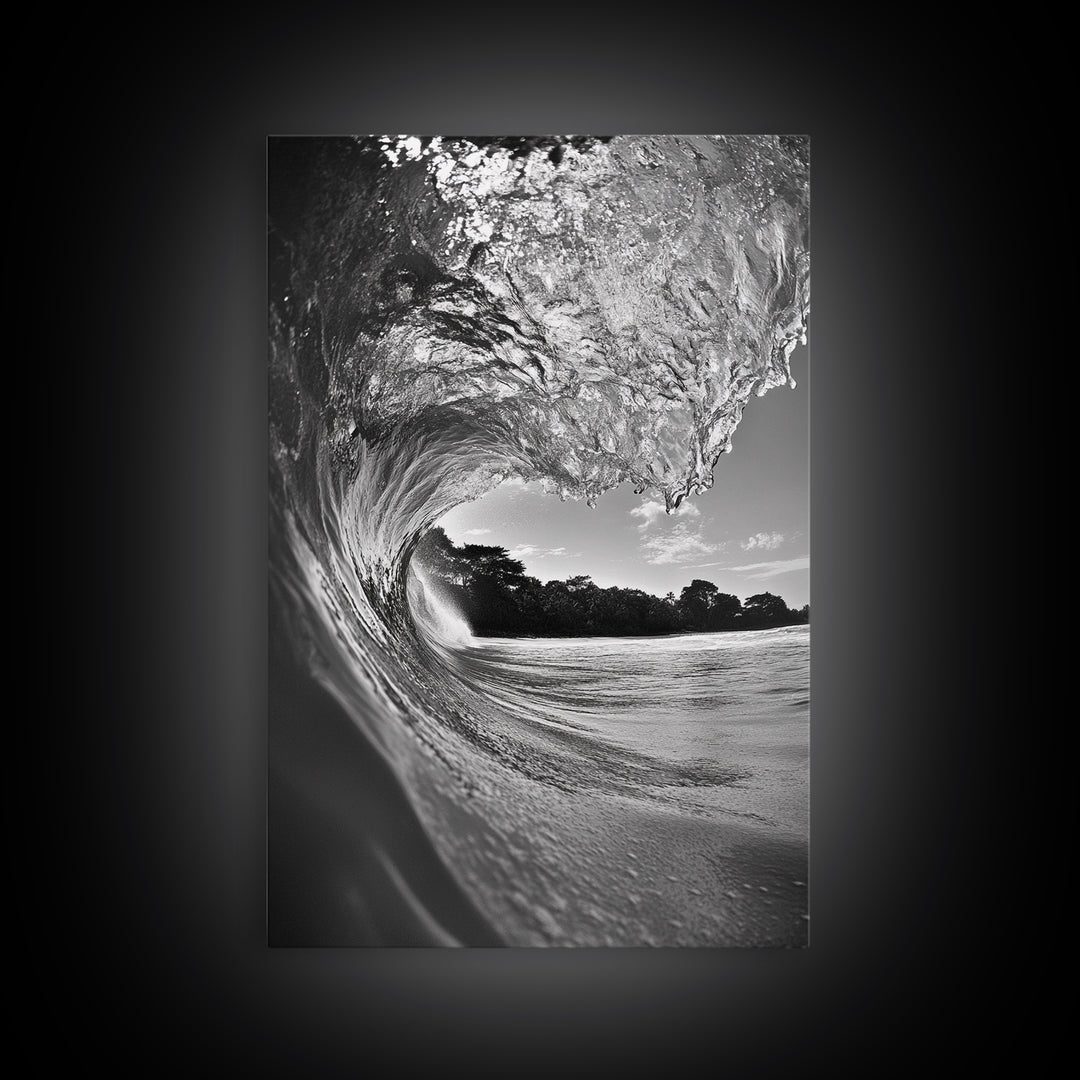 Ocean Wave, Surf Wall Art, Seascape Photography, Framed Canvas Print, Coastal Decor, Beach House Art, Bathroom Wall Art, Minimalist Art