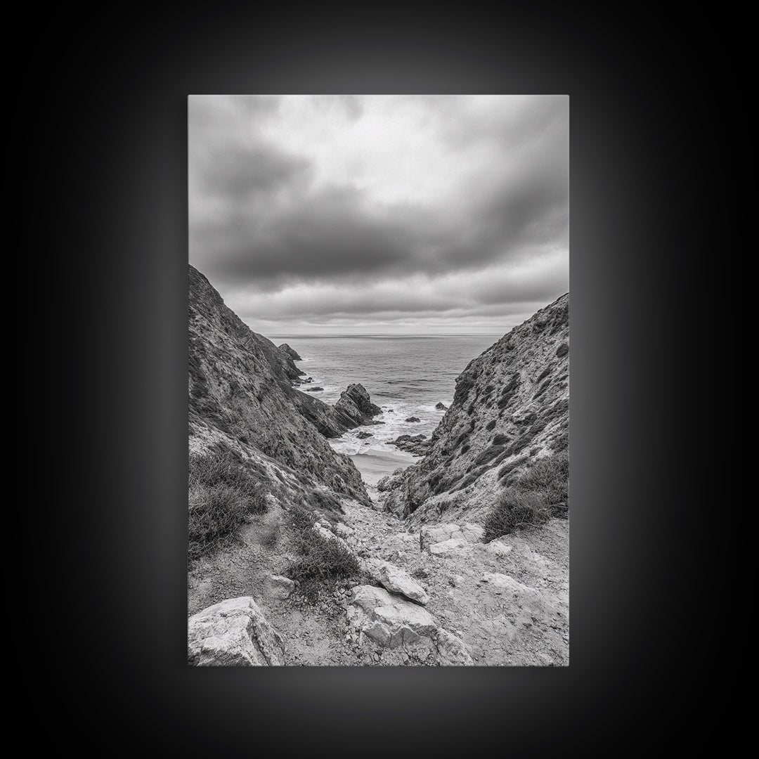 Ocean Cliffs, Rugged Coast, Seascape Photography, Travel Inspiration, Canvas Print, Hallway Wall Art, Coastal Modern Decor, Ocean View