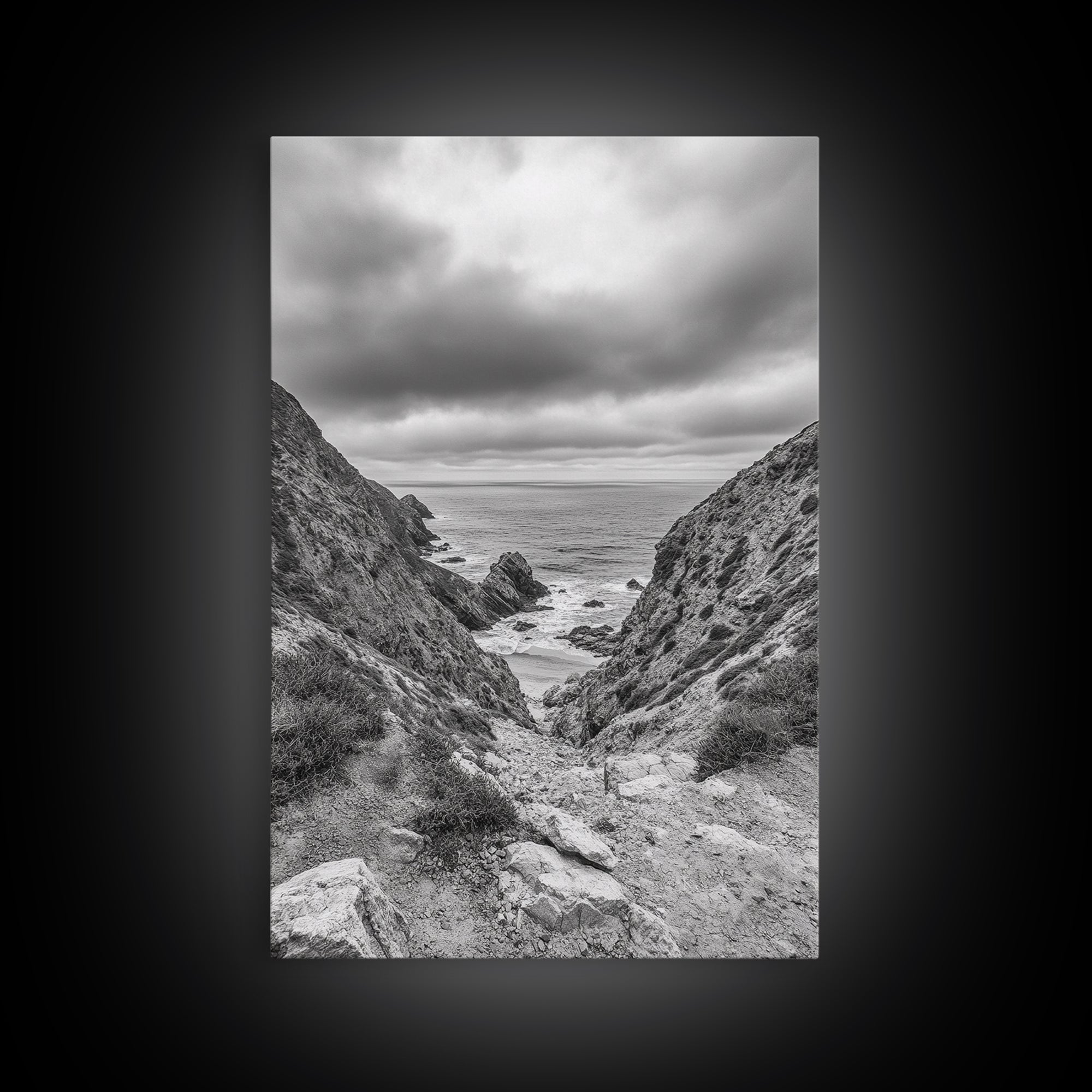 Ocean Cliffs, Rugged Coast, Seascape Photography, Travel Inspiration, Canvas Print, Hallway Wall Art, Coastal Modern Decor, Ocean View