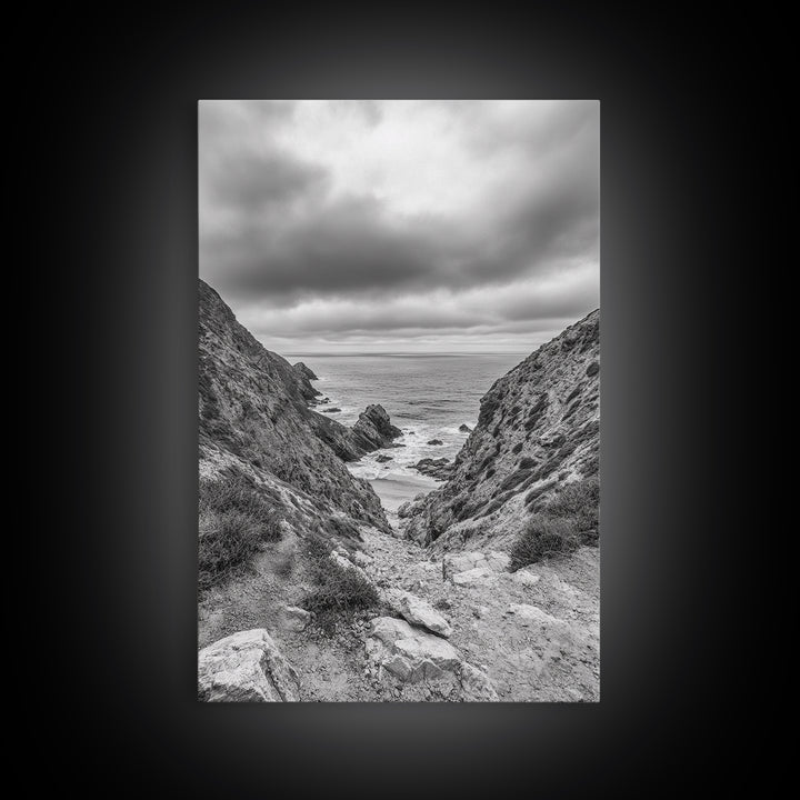 Ocean Cliffs, Rugged Coast, Seascape Photography, Travel Inspiration, Canvas Print, Hallway Wall Art, Coastal Modern Decor, Ocean View