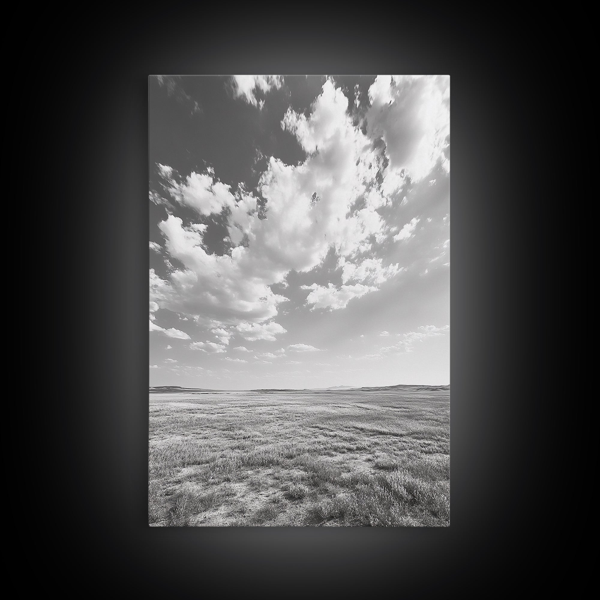Open Sky, Serene Plains, Summer Day, Canvas Print, minimalist landscape art, farmhouse decor, bedroom wall art, neutral tones
