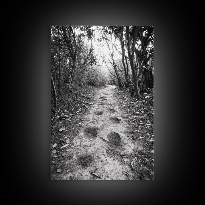 Forest Trail Path, Woodland Escape, Nature Walk, Adventure Art, Framed Canvas Print, Office Wall Decor, Autumn Vibes, Rustic Nature Style