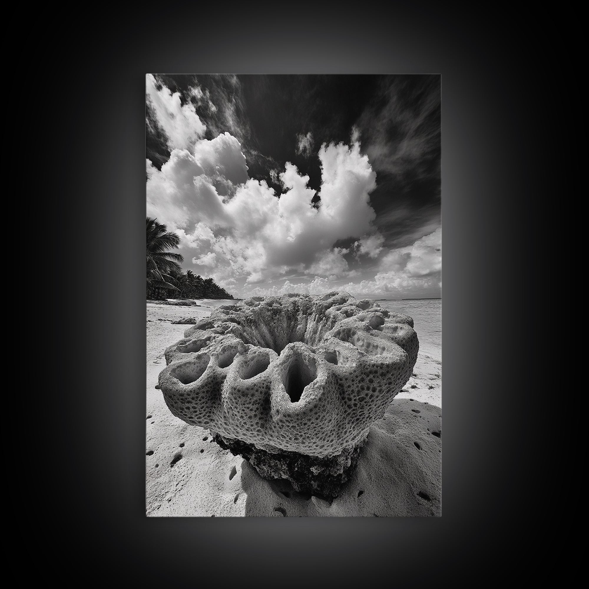 Coral Reef Texture, Ocean Wall Art, Coastal Minimalist, Nature Photography, Framed Canvas Print, Bathroom Wall Decor, Tropical Beach Print