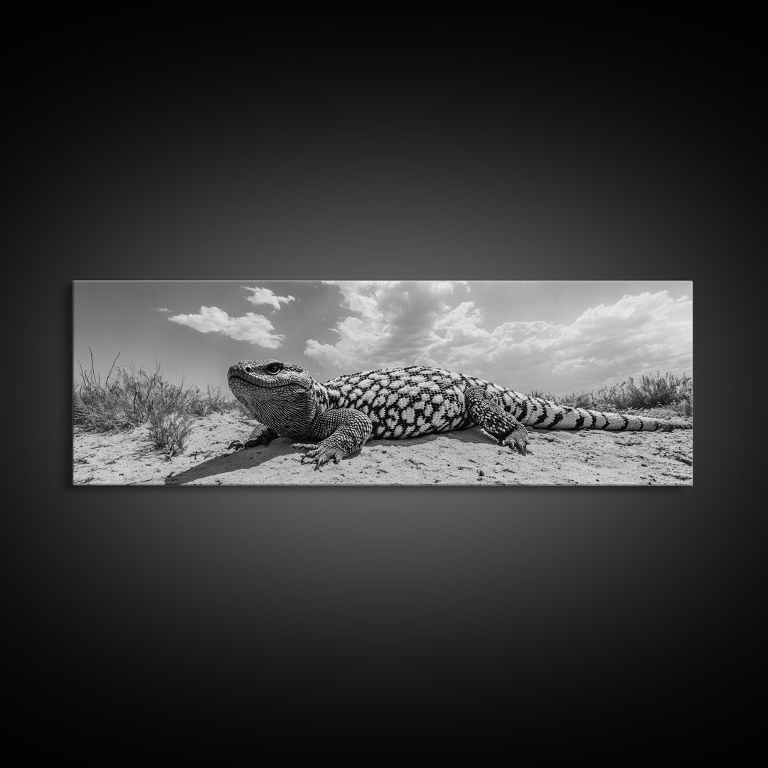 Desert Lizard, Reptile Closeup, Sunbaked Texture, Canvas Print, Wildlife Photography, Bold Wall Art, Southwestern Living Room